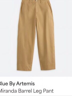Woman High-Rise Wide Barrel-Leg Chinos in Tan